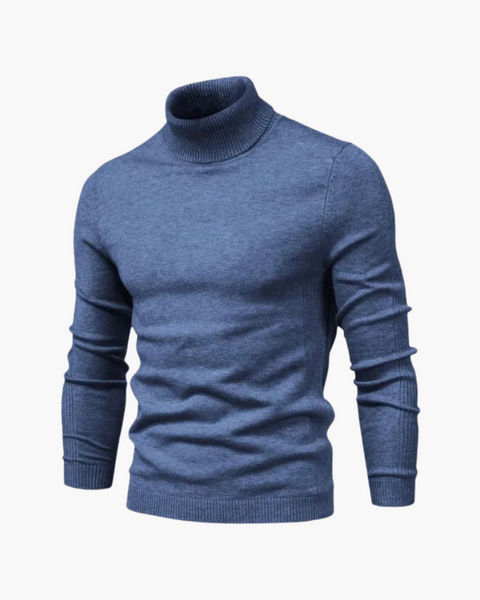 Detalhe da gola alta com costura firme, perfeita para dias frios e visuais sofisticados.